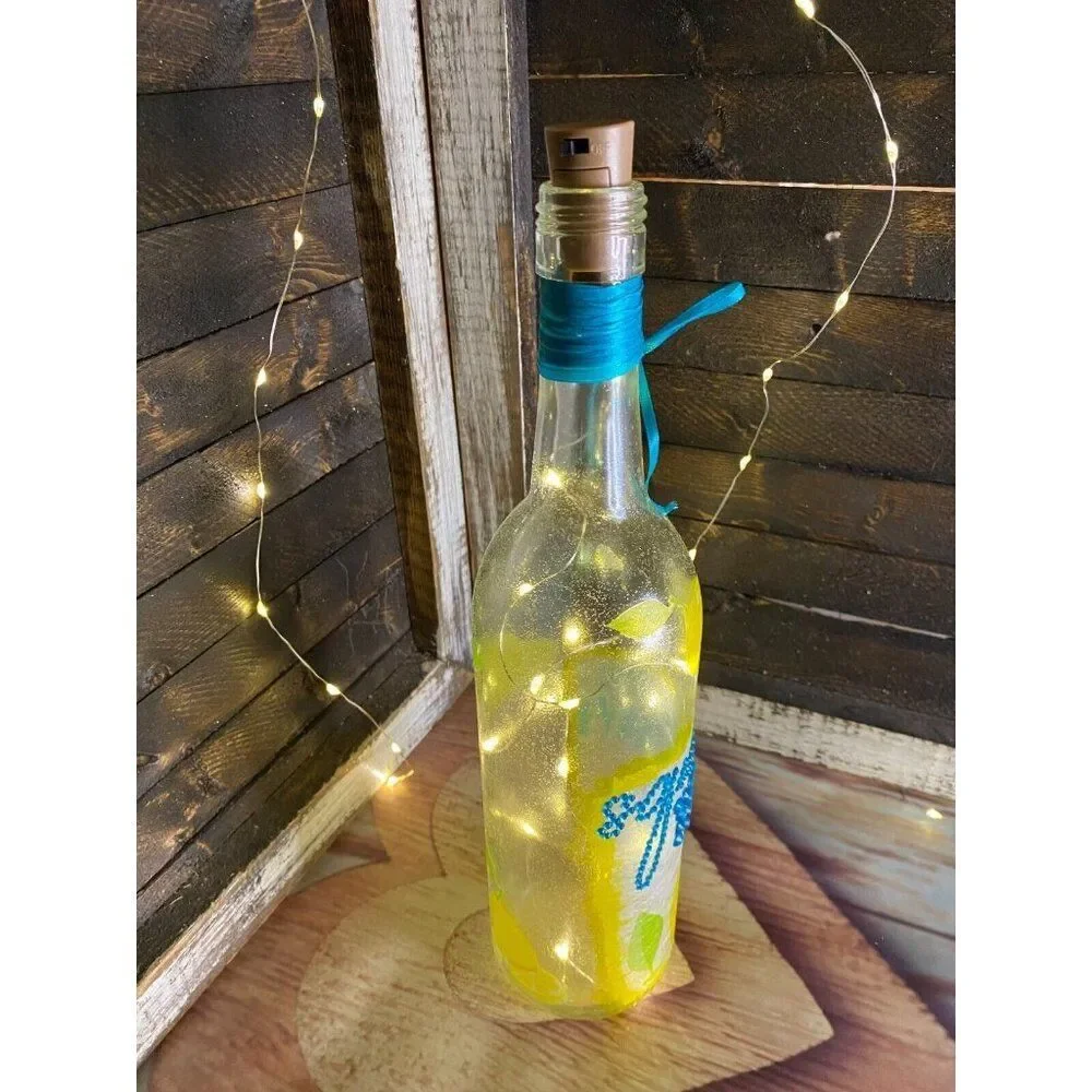 Handmade Lighted Wine Bottle 